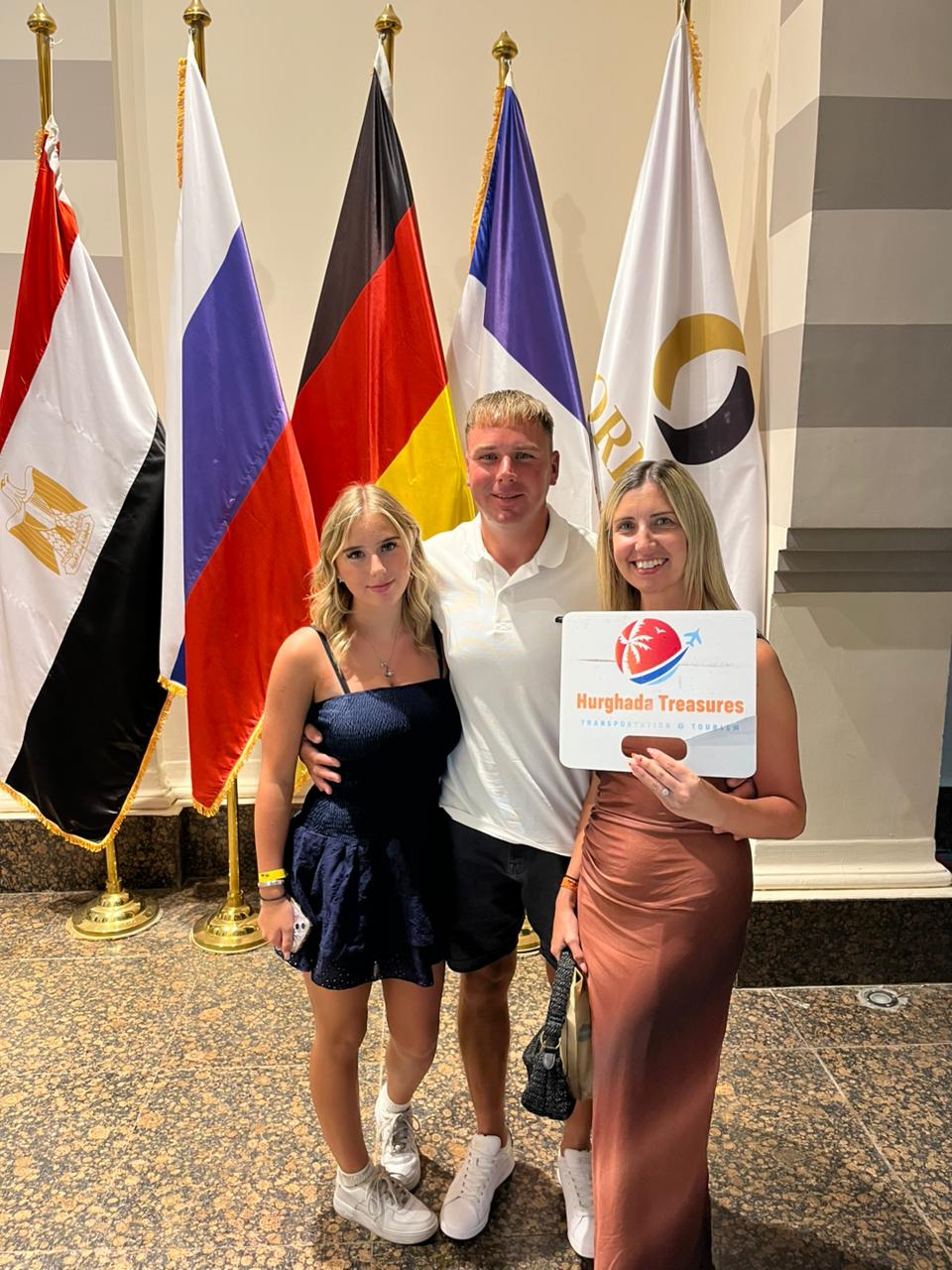 Family at Stella Beach Resort Hurghada after their private hotel transfer